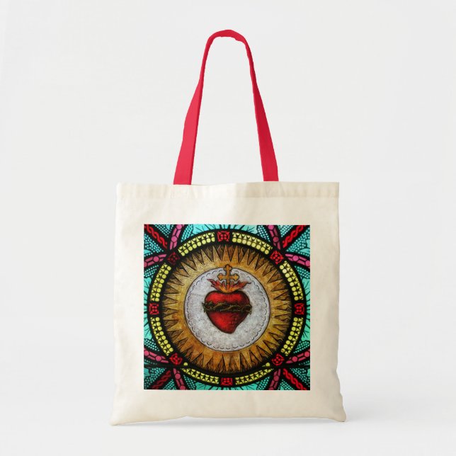 Bolso De Tela Tote sagrado del corazón (Frente)