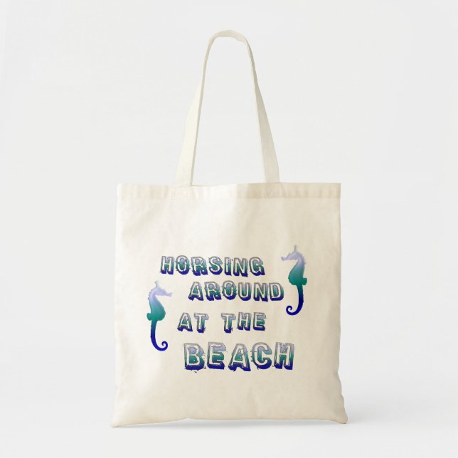 Bolso De Tela Tote Seahorse Beach (Frente)
