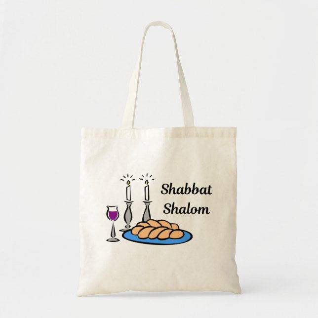 Bolso De Tela Tote Shabbat Shalom (Frente)