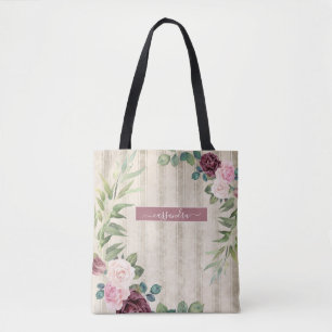 Bolso De Tela Tote Shabby Chic Floral Name