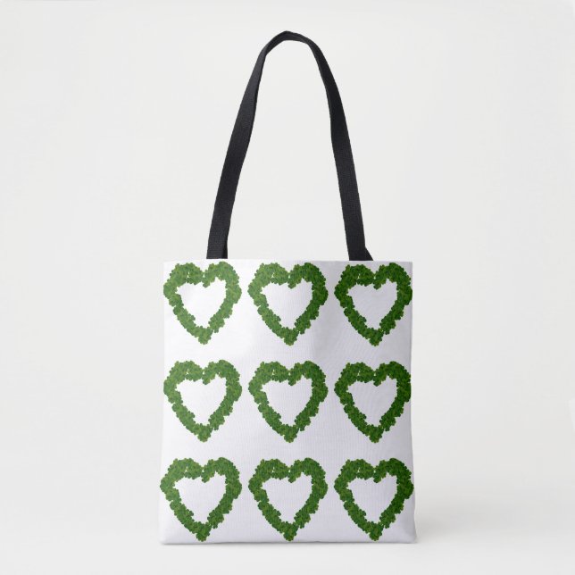 Bolso De Tela Tote Shamrock Hearts (Anverso)