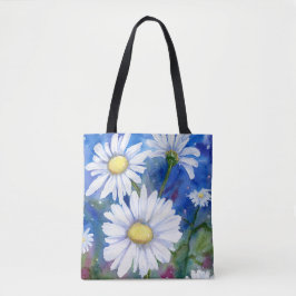 Bolso De Tela Tote Shasta Daisies