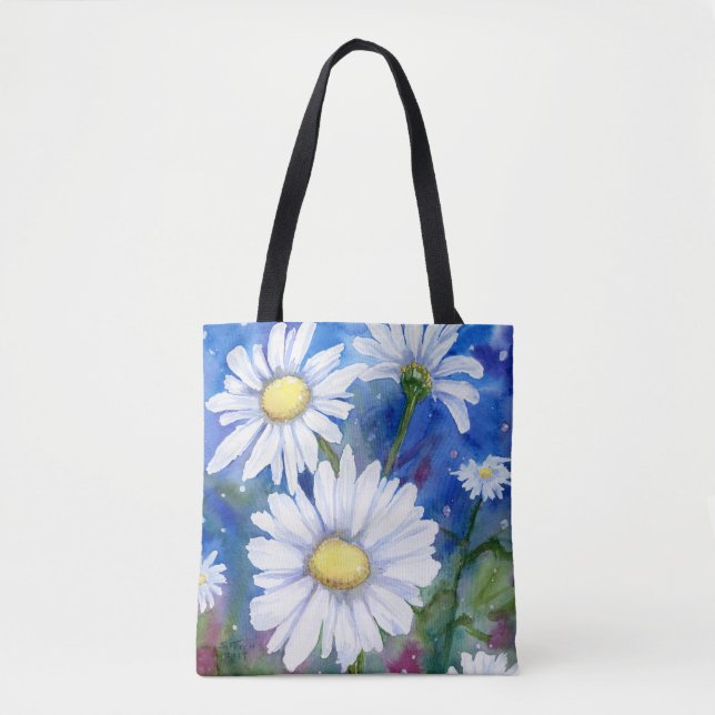 Bolso De Tela Tote Shasta Daisies (Anverso)