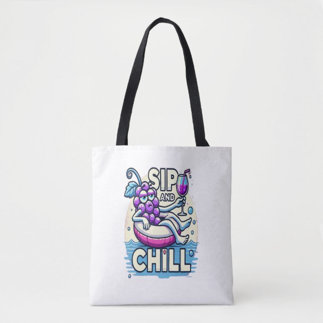 Bolso De Tela Tote Sip Y Chill (Anverso)