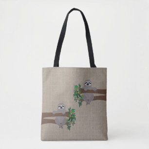 Bolso De Tela Tote Sloth Allover