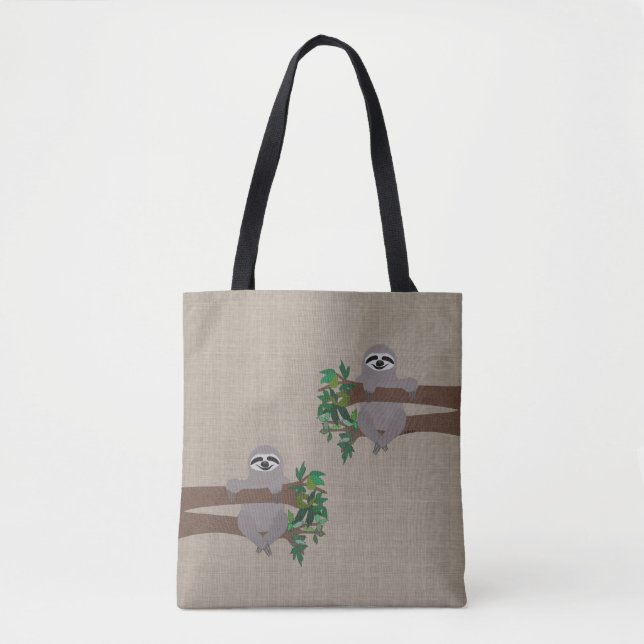 Bolso De Tela Tote Sloth Allover (Anverso)