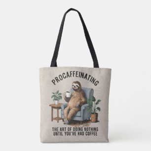 Bolso De Tela Tote Sloth Coffee