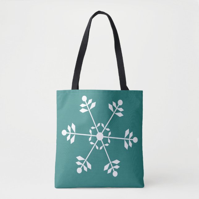 Bolso De Tela Tote Snowflake (Anverso)
