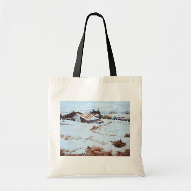 Bolso De Tela Tote Snowscape (Frente)