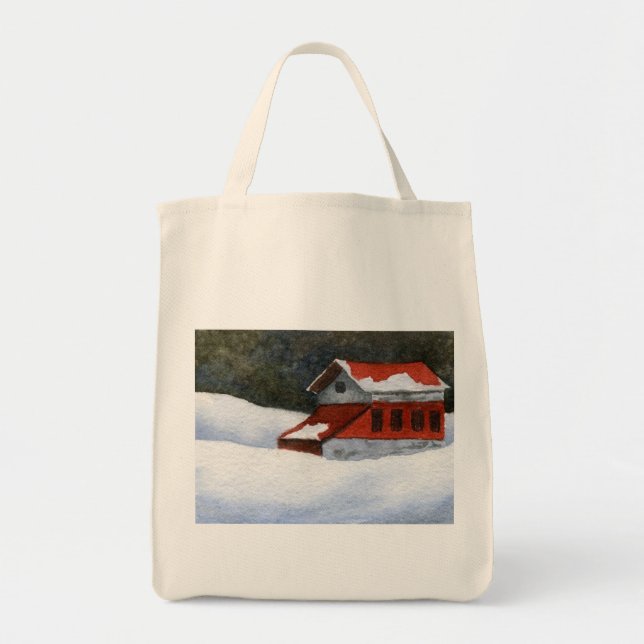 Bolso De Tela Tote Snowscape (Frente)