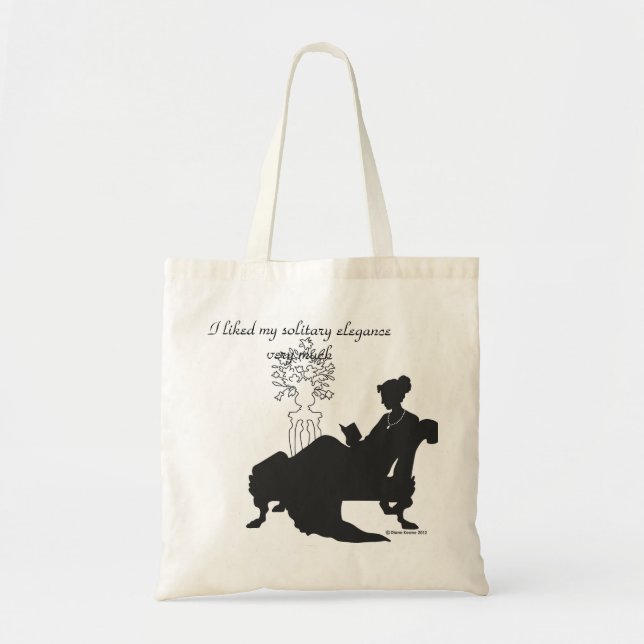 Bolso De Tela Tote solitario de la elegancia de Jane Austen (Frente)