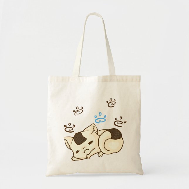Bolso De Tela Tote soñoliento del gato de Onigiri (Frente)