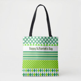 Bolso De Tela Tote St. Patrick's Day Stripes