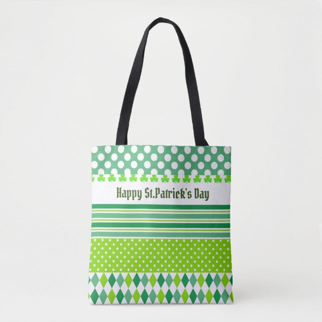 Bolso De Tela Tote St. Patrick's Day Stripes (Anverso)
