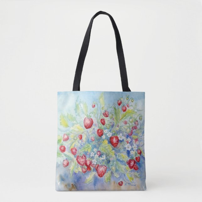 Bolso De Tela Tote Strawberries II (Anverso)