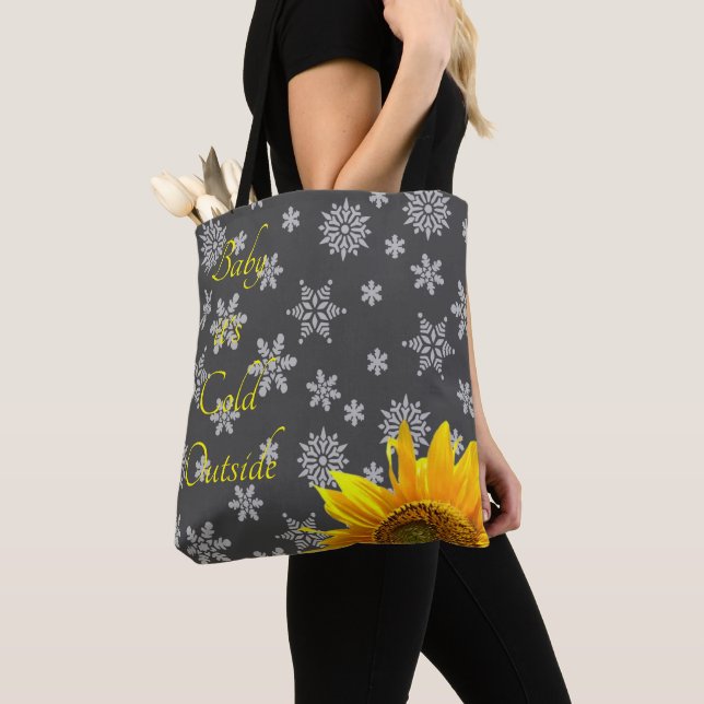 Bolso De Tela Tote Sunflower Snowflakes (Detalle)