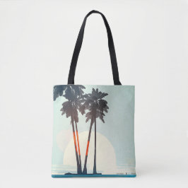 Bolso De Tela Tote Sunset Palms