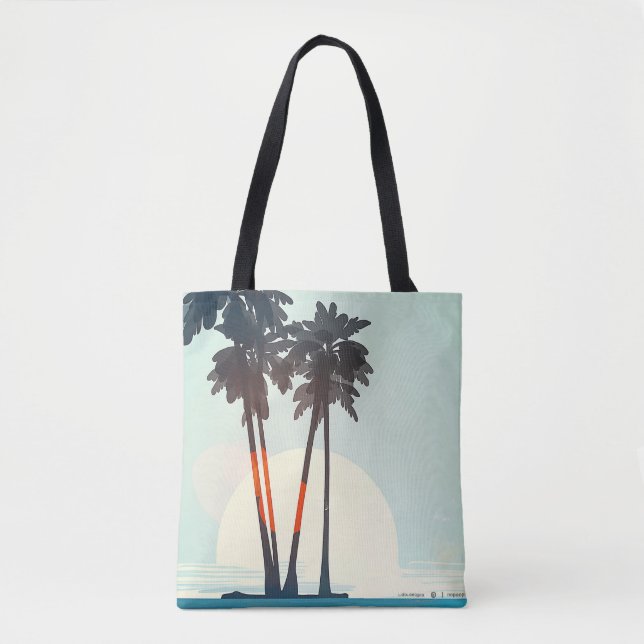 Bolso De Tela Tote Sunset Palms (Anverso)