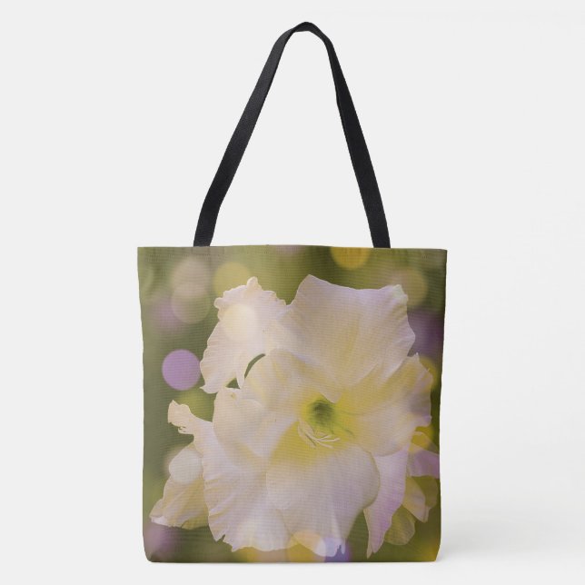 Bolso De Tela Tote Sword Lily Green Bokeh (Anverso)