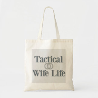 Bolso De Tela Tote táctico del logotipo de la vida de la esposa