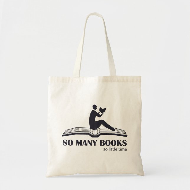 Bolso De Tela Tote Tantos libros tan poco tiempo - lectura mascu (Frente)