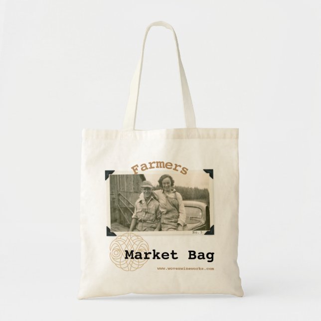 Bolso De Tela Tote tejido del mercado de los granjeros de (Frente)