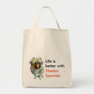 Bolso De Tela Tote tibetano del ultramarinos del perro de aguas