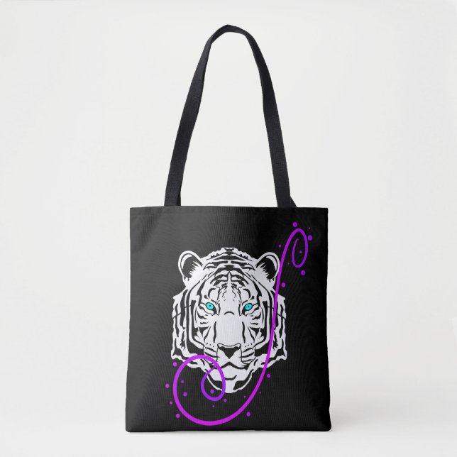 Bolso De Tela Tote Tigre Blanco (Anverso)