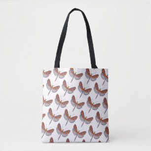 Bolso De Tela Tote Todo - Polilla Ailanthus (patrón blanco)