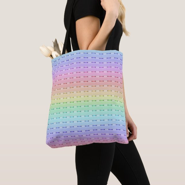 Bolso De Tela Tote todo sobre el arcoiris (Detalle)