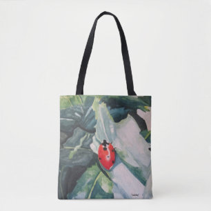 Bolso De Tela Tote, todo sobre, "Ladybug" de Amber Larsen Tote B