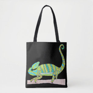 Bolso De Tela Tote Todo Terreno - Camaleón Verde (negro)