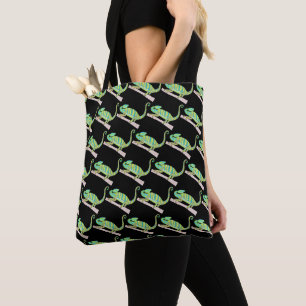 Bolso De Tela Tote Todo Terreno - Camaleón Verde (patrón negro)