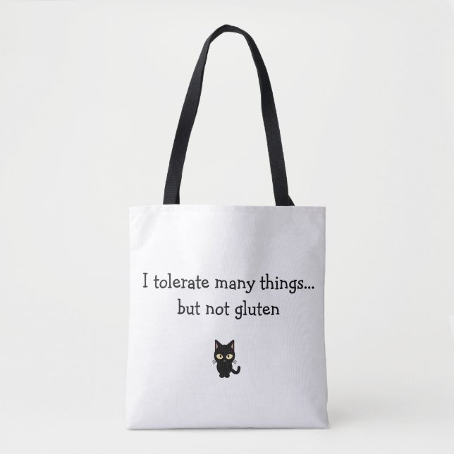Bolso De Tela Tote - "tolero muchas cosas...pero no gluten" (Anverso)