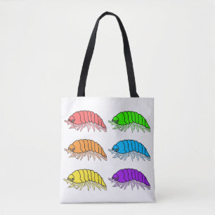 Bolso De Tela Tote Total - Cochinillas de Arcoíris (blanco)
