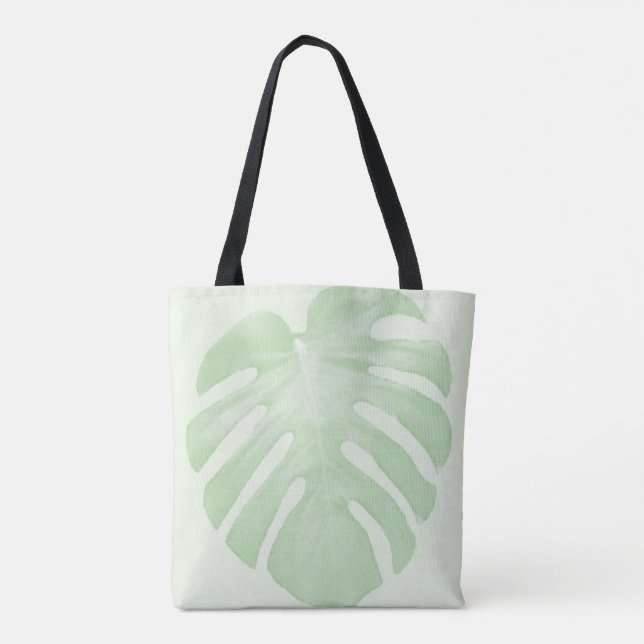 Bolso De Tela Tote tropical de hoja grande (Reverso)