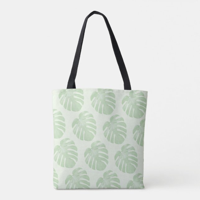Bolso De Tela Tote tropical de hojas pequeñas (Reverso)