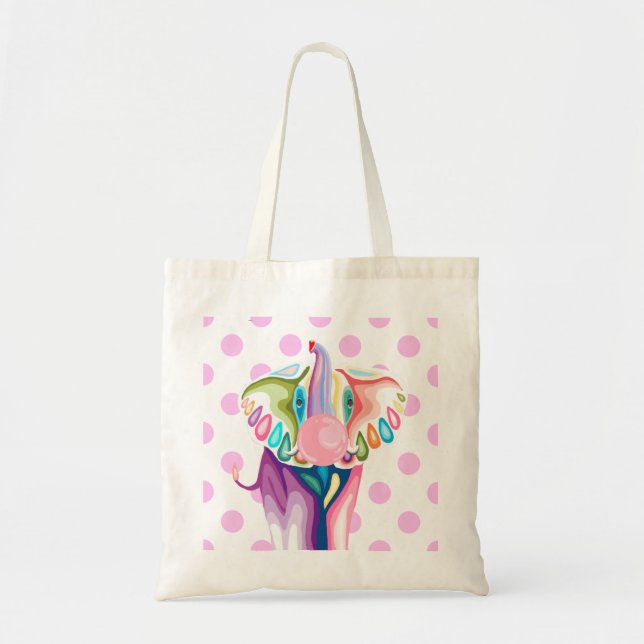 Bolso De Tela Tote Trunkz y Dotz Rosa en polvo (Frente)