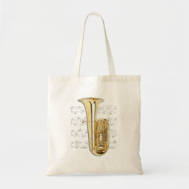Bolso De Tela Tote - tuba y partitura