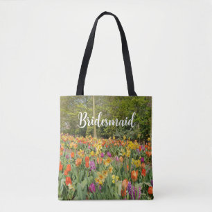 Bolso De Tela Tote Tulip Garden Bridesmaid