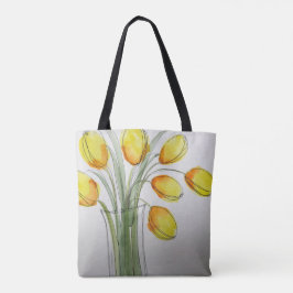 Bolso De Tela Tote tulipán amarillo