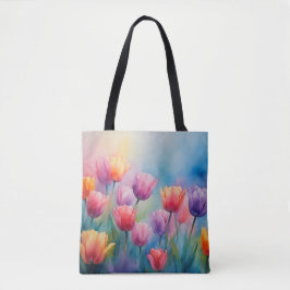 Bolso De Tela Tote Tulips de la flor brillante