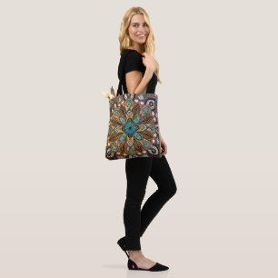 Bolso De Tela Tote Turquoise Mandala