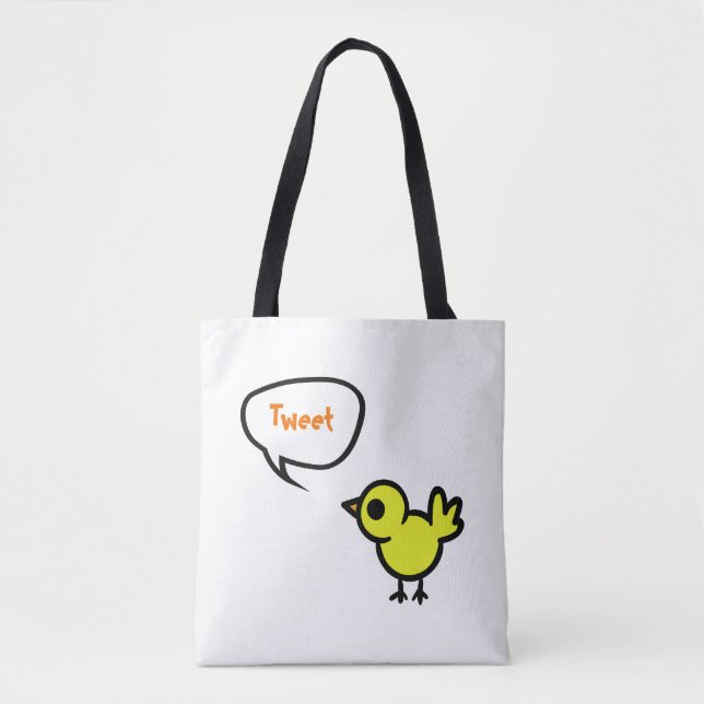 Bolso De Tela Tote Tweet Bird (Anverso)