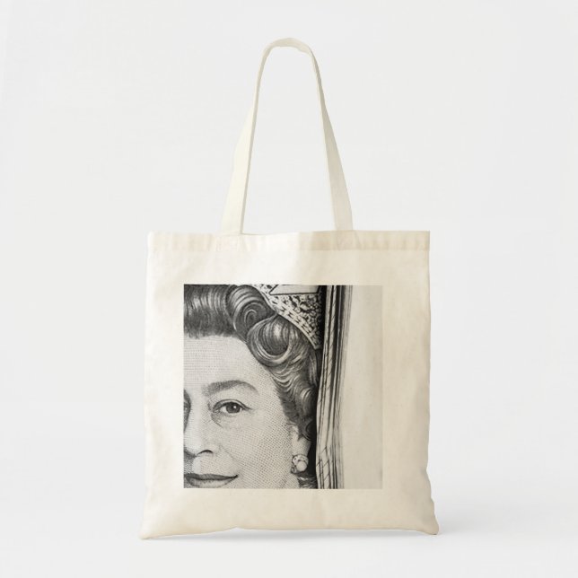 Bolso De Tela Tote único - Retrato de la Reina Isabel II (Frente)