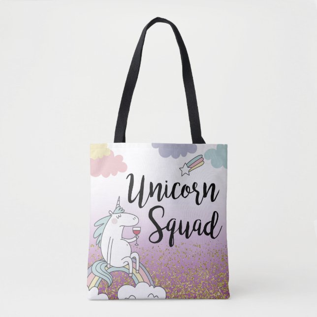 Bolso De Tela Tote Unicorn Bachelorette (Anverso)