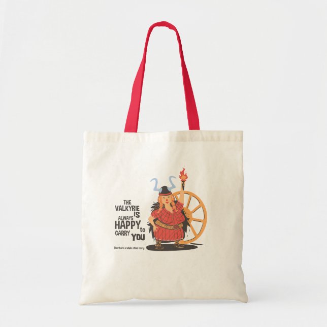 Bolso De Tela tote "Valkyrie siempre está feliz de llevarte" (Frente)
