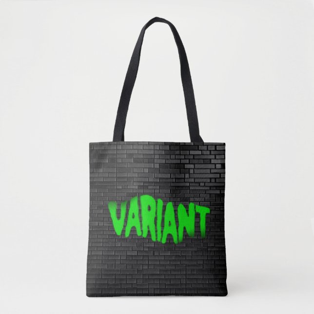 Bolso De Tela TOTE Verde de Graffiti VARIANTE (Anverso)