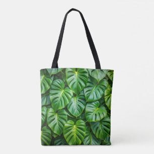 Bolso De Tela Tote verde de Monstera