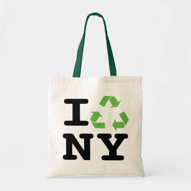 Bolso De Tela Tote verde de NY (Frente)